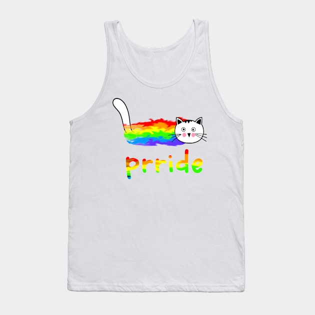 Cat Prride Funny Cat Support LGBT Pride Month Tank Top by WilliamHoraceBatezell